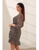 Rochie cu decolteu plic, neagra PR32464 - Magazin online - Boutique